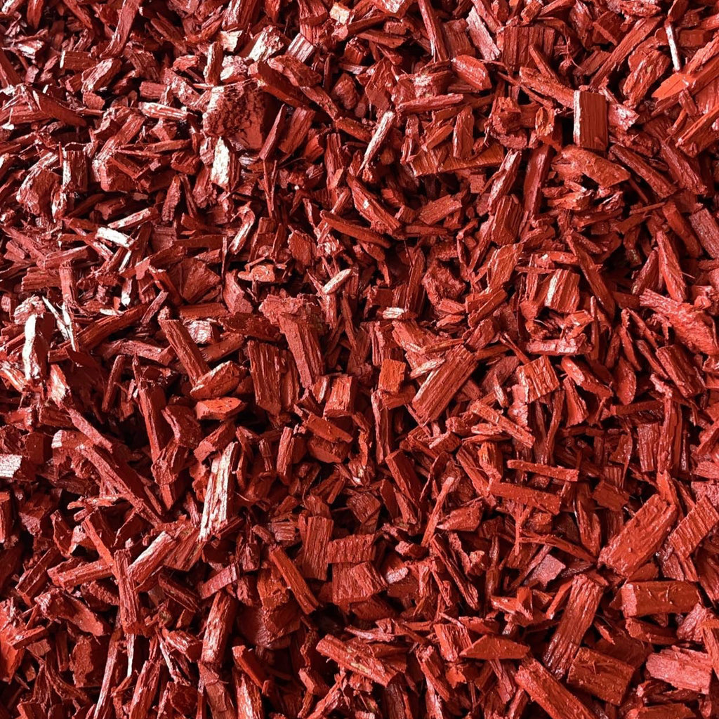 Plaquette forestière décorative en vrac – Paillage Rouge pour vos extérieurs 🌿