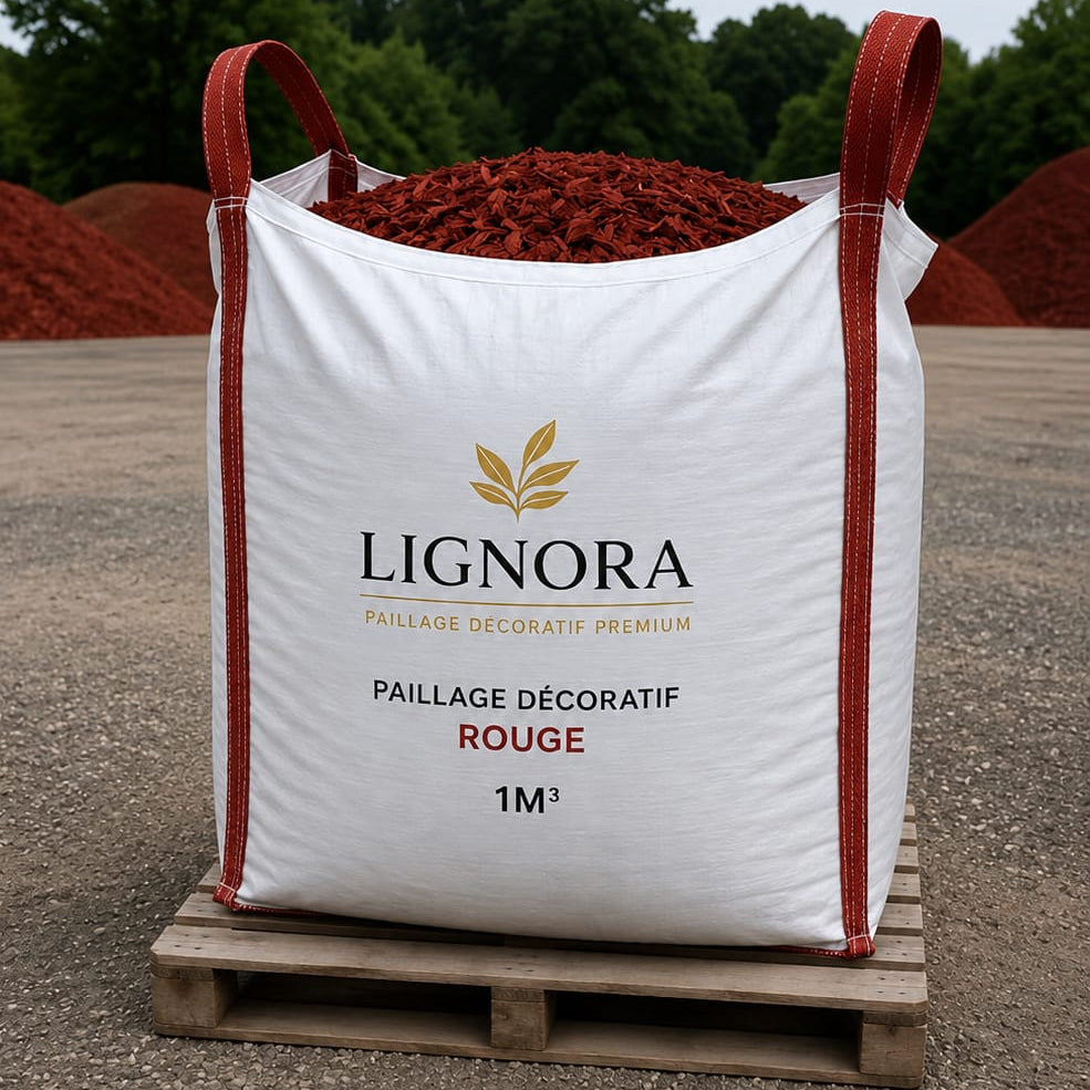 Big Bag 1 m³ – Plaquette de bois décorative rouge